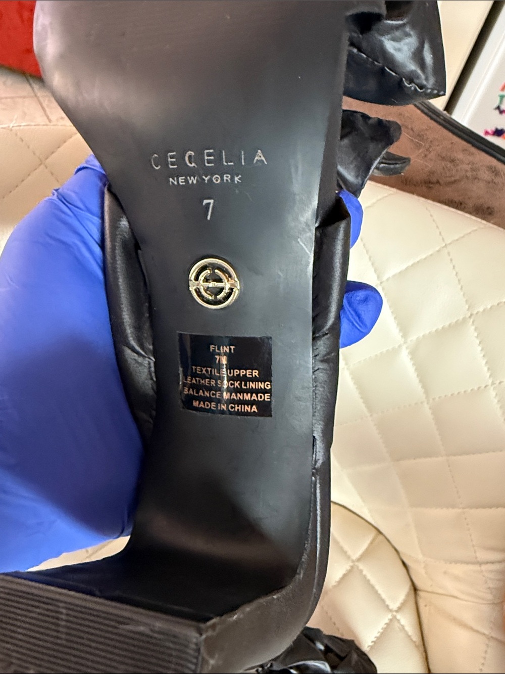 CECELIA NEW YORK Black Satin Bow Slide Mules - Picture 11 of 11